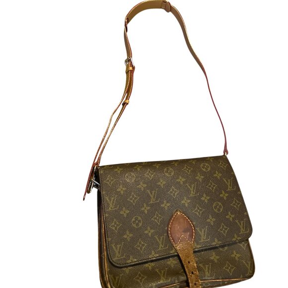 100% Authentic Louis Vuitton Cartouchiere GM Brown Monogram - Picture 1 of 9